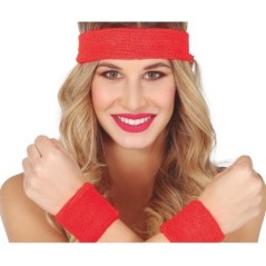 Munequeras y cinta cabeza rojo anos 80 90 8434077189498 18949