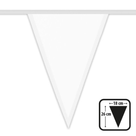 Guirnalda triangular blanca poliester 6 metros 26x18 cm 8712026748898 74889