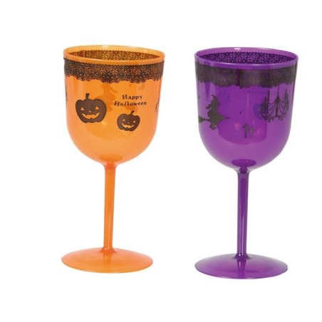 Copa decoracion halloween naranja o morada unidad