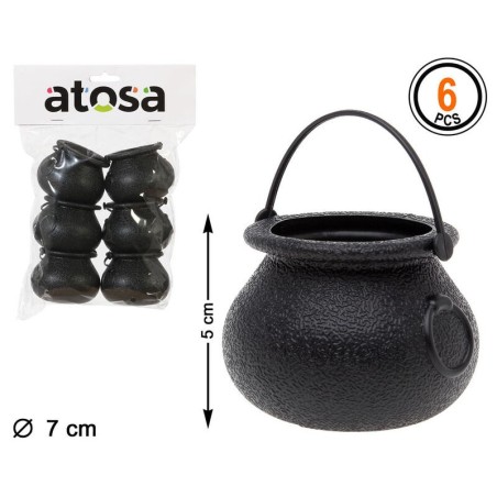 Ollas negras de bruja mini 6 uds 5 cm 8422259412595 41259