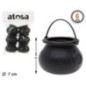Ollas negras de bruja mini 6 uds 5 cm