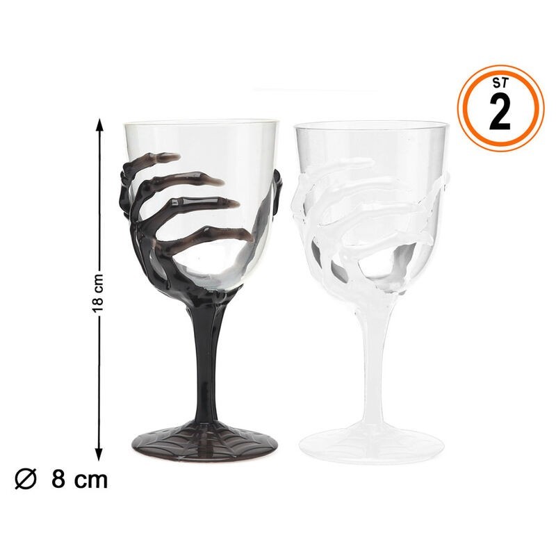 Copa mano halloween 18 cm 1 ud blanca o negra Copa mano halloween 18 cm 1 ud blanca o negra