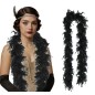 Boa negra plumas charleston años 20