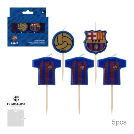 Velas Futbol Club Barcelona escudo y balones 5 uds 8447196618787 FCB61878
