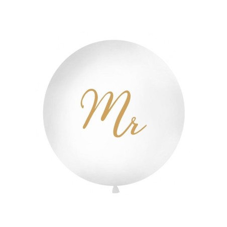 Globo boda gigante 1 metro Mr blanco y oro 5902230769823 OLN12D 008 019