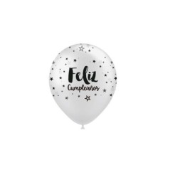 Globos Feliz cumpleanos plata 8 uds 30 cm 8436540887481 112M93109*8