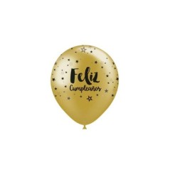 Globos Feliz cumpleanos oro 8 uds 30 cm 8436540887528 112M94109*8