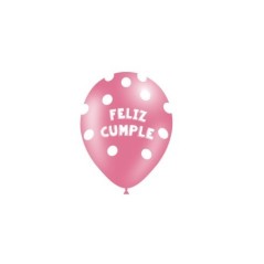 Globos Feliz cumpleanos rosas lunares 8 uds 30 cm 8436540888044 112P29107*8