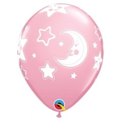 Globos lunas y estrellas perlados rosa 6 uds 28 cm 71444430050 43005