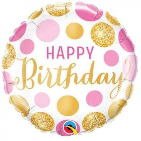 Globo cumpleanos blanco y oro 45 cm 71444491600 49164