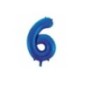 Globo numero 6 azul 86 cm foil helio o aire