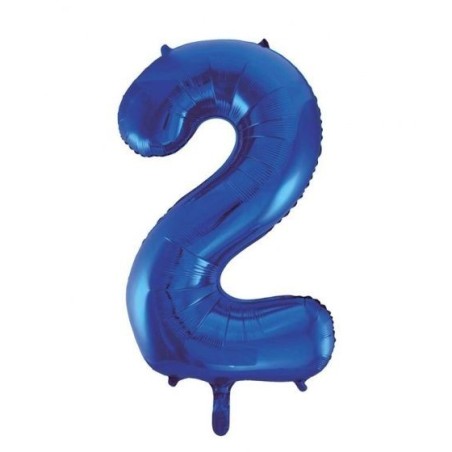 Globo numero 2 azul foil 86 cm foil helio o aire 5712735007173 8831