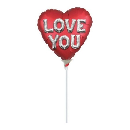 Globo corazon Mini i love you letras satin 22