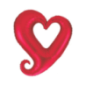 Globo corazon rojo hueco 94 cm