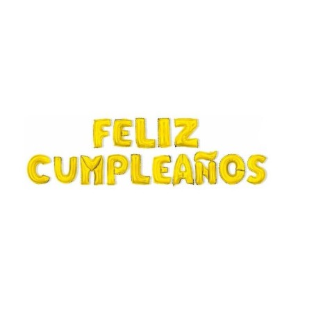 Feliz cumpleanos en globos dorados de 40 cm 8433584527724 52772