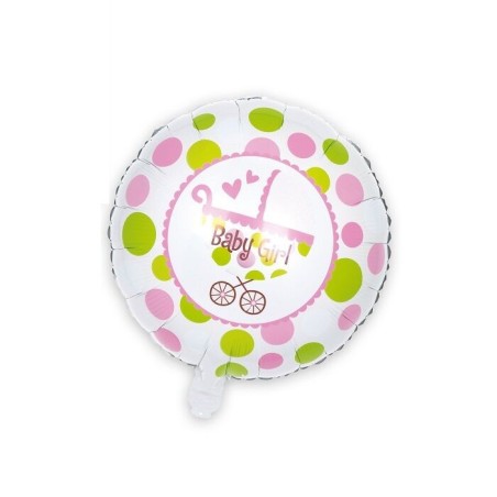 Globo carrito bebe rosa  45 cm 8435127134390 13439