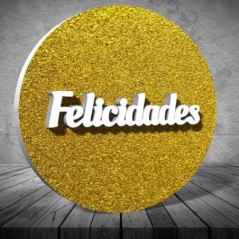 Letrero felicidades circulo oro 50 cm 8435789334381 33208DT