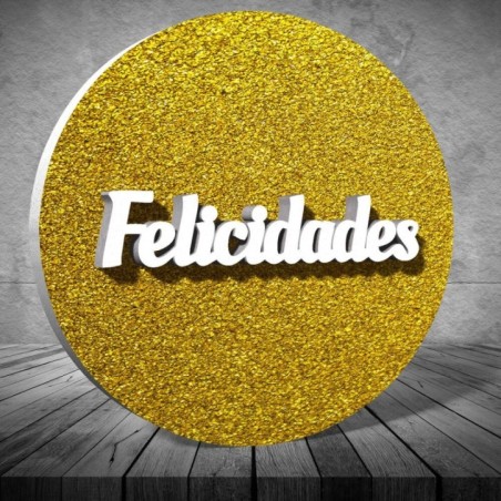 Letrero felicidades circulo oro 50 cm 8435789334381 33208DT