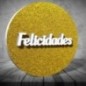 Letrero felicidades circulo oro 50 cm