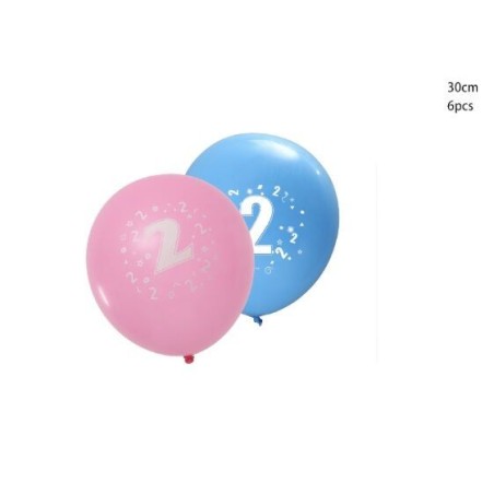 Globos numeros 6 uds de 30 cm 8445256465326 946532