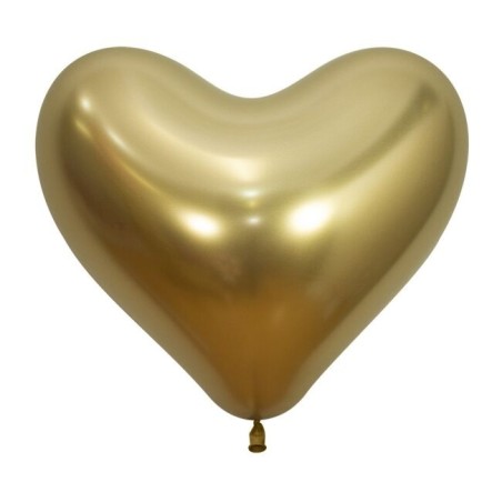 Globo corazon oro reflex 12 uds 35 cm 7703340179674 R14 C970 12