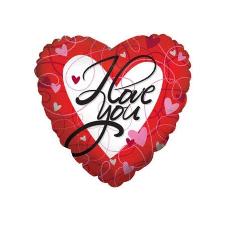 Globo corazon rojo san valentin I love you 46 cm 681070178068 17806 18