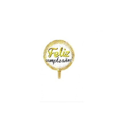 Globo feliz cumpleanos oro 45 cm helio o aire 8800858723548 872354AI