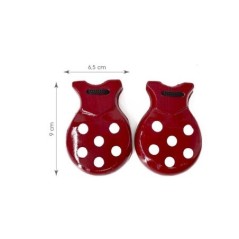 Castanuela roja lunares blancos madera 8433584153756 15375