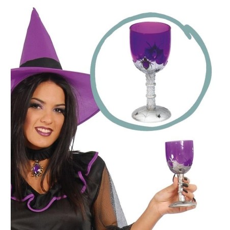 Caliz morado y plata 16 cm para halloween copa 8434077191644 19164 GUIRCA