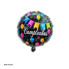 Globo feliz cumpleanos negro 45 cm 8435127171913 17191