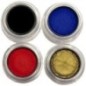 Paleta de acuacolor grimas negro azul rojo y oro