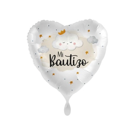 Globo Mi Bautizo para helio o aire 45 cm corazon 4061859093250 1213