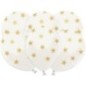 Globos blancos perlados con estrellas oro 6 uds 30 cm