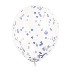 Globos transparentes con confeti azul oscuro 6 uds 30 cm 11179581153 58115