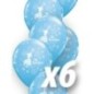 Globo mi bautizo para niño azul 6 uds qualatex 30 cm