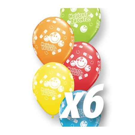 Globo mejorate pronto qualatex 6 uds para enfermos 30 cm 671444270771 27077 6