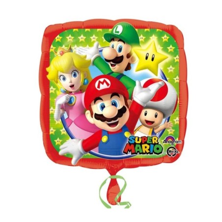 Globo super mario bros 45 cm para helio o aire 26635320085 3200801