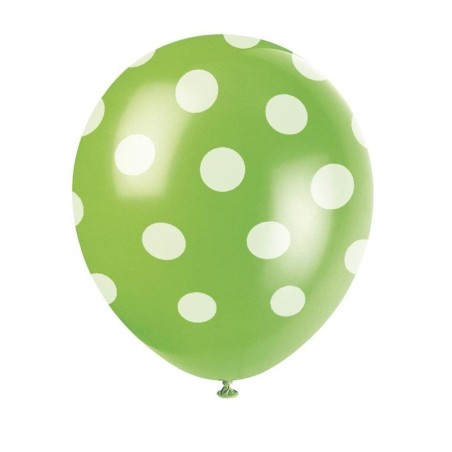 Globos verdes lunares blancos feria 6 uds 30 cm 11179575916 57591