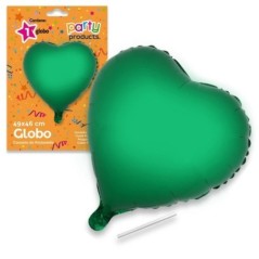 Globo corazon verde de 49 x46 cm helio o aire 8424345684275 68427
