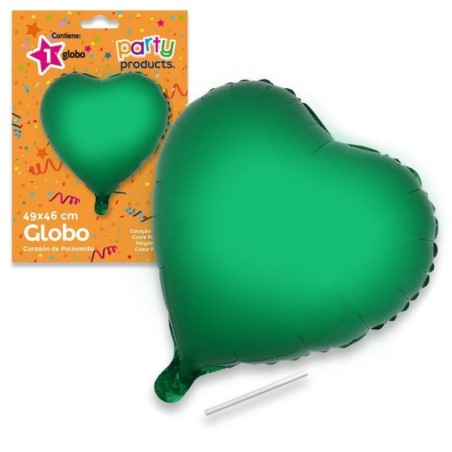 Globo corazon verde de 49 x46 cm helio o aire 8424345684275 68427