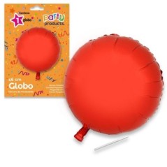 Globo redondo rojo de 46 cm helio o aire 8424345684312 68431