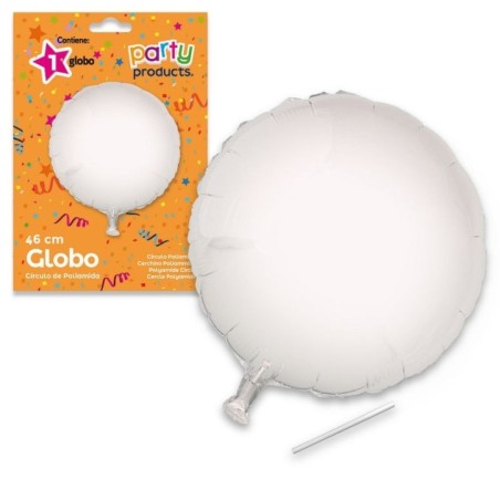 Globo redondo plata de 46 cm helio o aire 8424345684329 68432