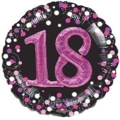 Globo 18 cumpleanos rosa y negro 3d gigante 26635359740 3597401
