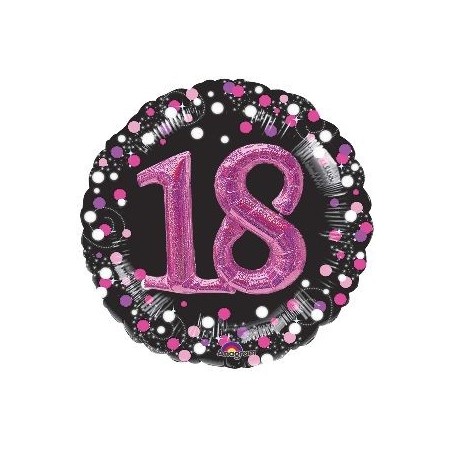 Globo 18 cumpleanos rosa y negro 3d gigante 26635359740 3597401
