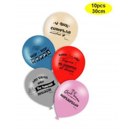 Globos para cumpleanos 10 uds con mensajes graciosos 30 cm 8800884036216 403621