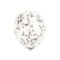 Globos transparentes con confeti negro 6 uds