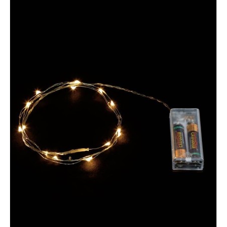 Guirnalda de luz led blanco calido 1 metro 10 leds globos a pilas 8412672220518 22051