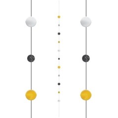 Tira negra oro y plata decorativa para globos 182 cm 13051791964 110439