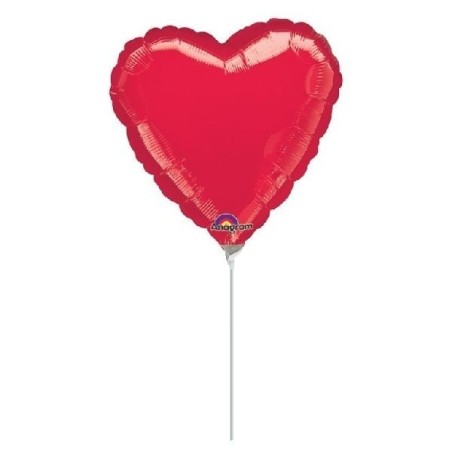Globo corazon rojo san valentin 23 cm aire 26635296472 2964709