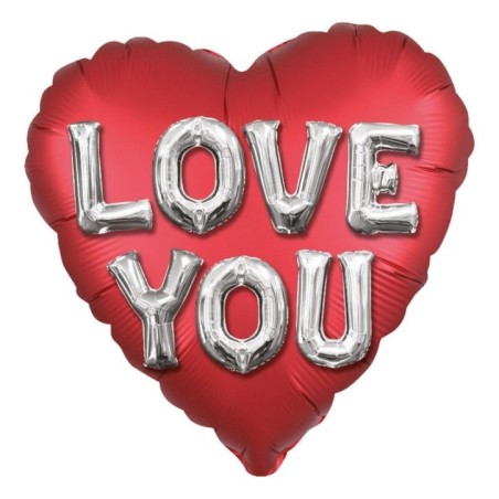 Globo corazon rojo LOVE satin luxe 26635387378 3873701